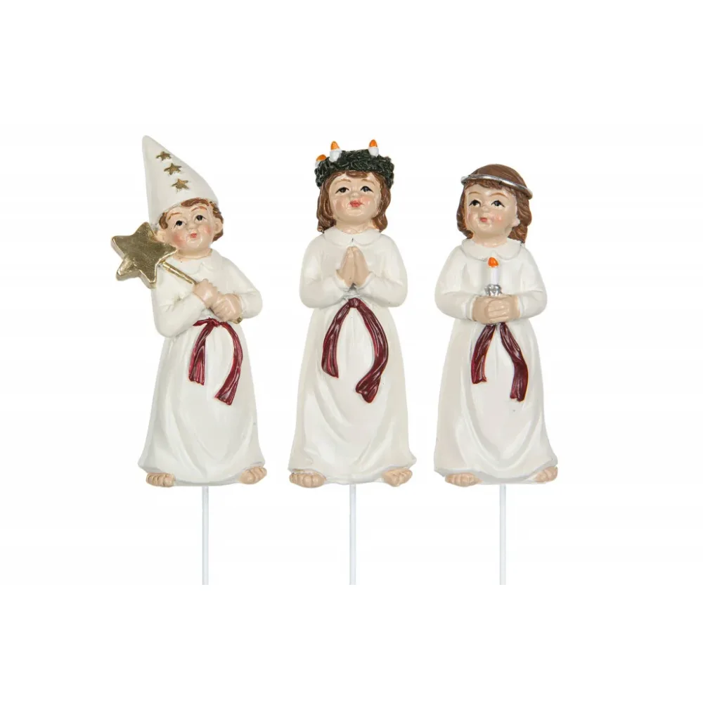 Luciatog på Pinne, Poly, 6,5cm – 1stk Assortert Design Luciatog på Pinne, Poly, 6,5cm – 1stk Assortert Design