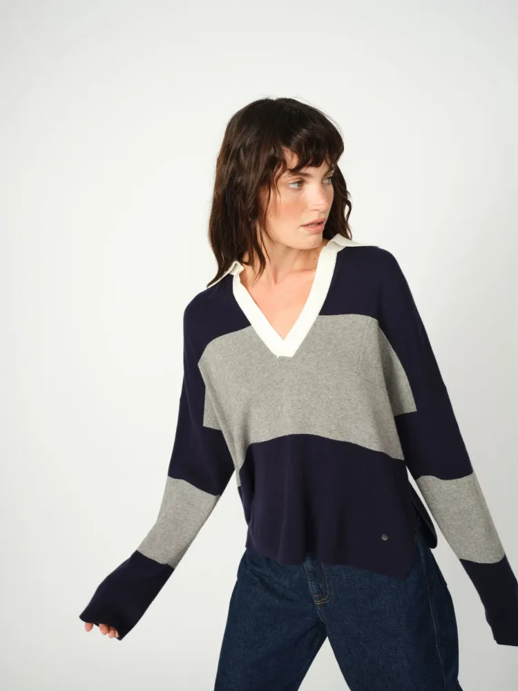 Wylie Tani Bold Stripe Knit - Maritime Blue - Bilde 2