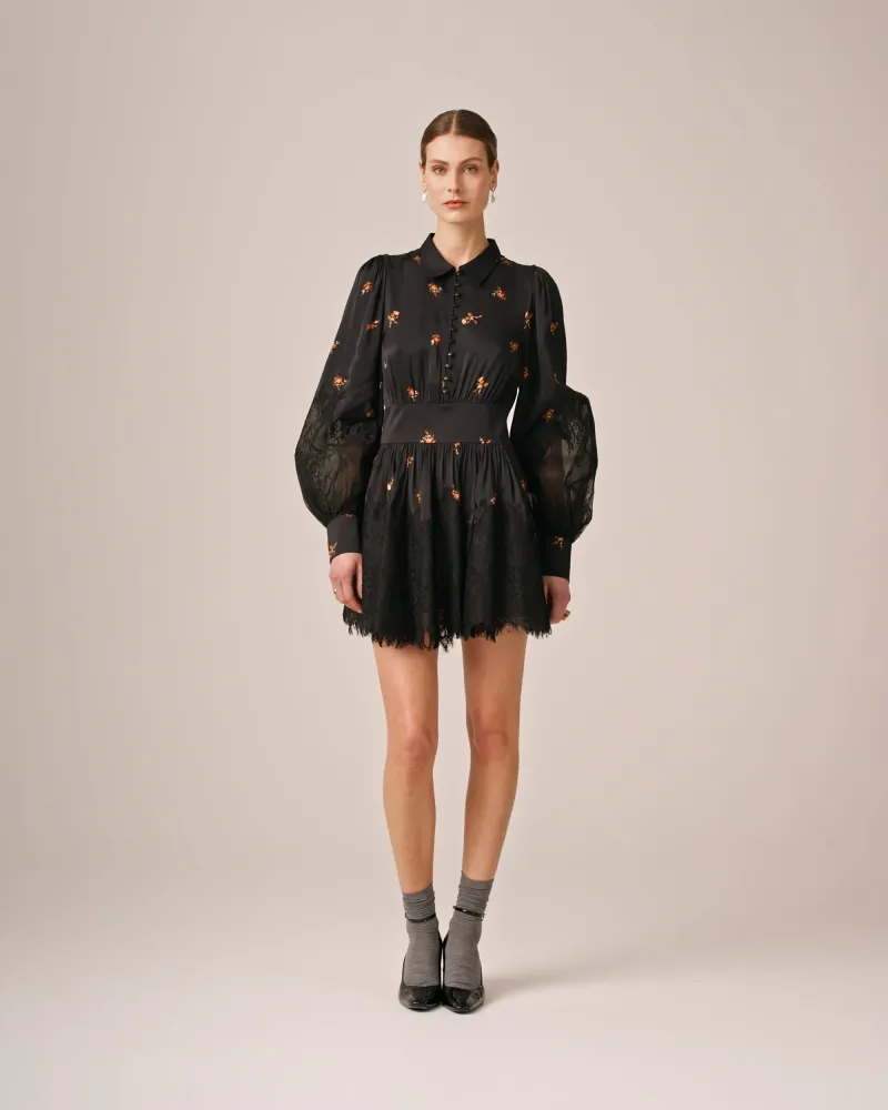 Satin Lace Dress - Petite Flowers - Bilde 2