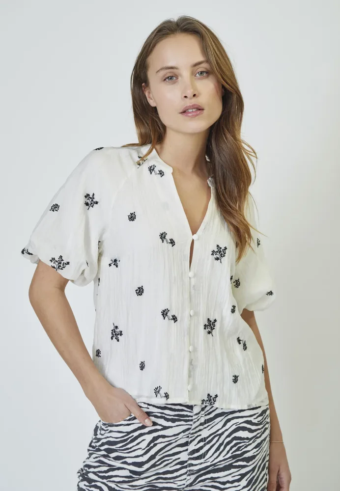 Colleencc Ss V-Shirt - Off White - Bilde 2