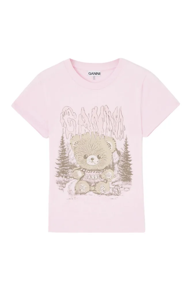 Basic Cotton Jersey Baby Fit Teddy Forest - Chalk Pink