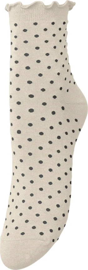 Dotted Frilla Short Sock - Birch White - Bilde 2