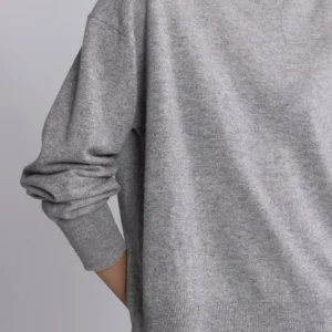 Nina Wool Knit Sweater – Grey Melange