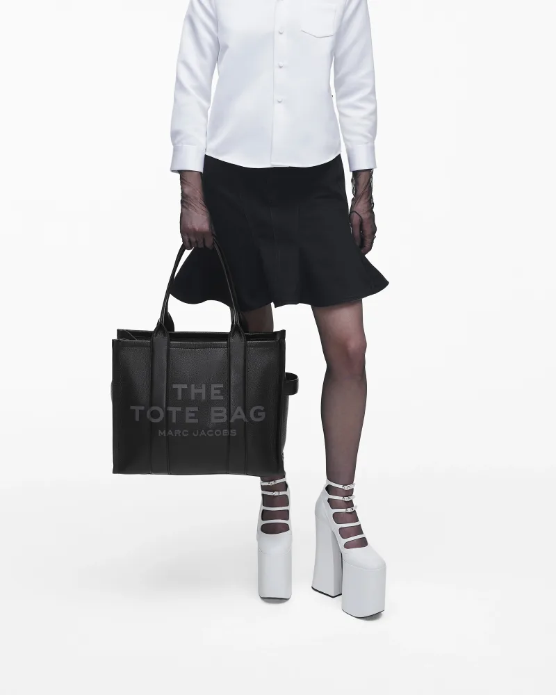 The Leather Large Tote - Black - Bilde 3