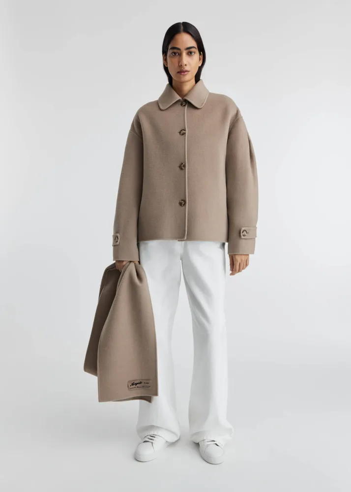 Dew Scarf Detailed Jacket - Stone - Bilde 3