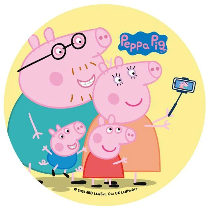 Kakebilde Wafer -Peppa Gris og Familien- 14,5cm Kakebilde Wafer -Peppa Gris og Familien- 14,5cm