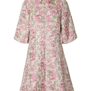 Arisa-Elea 2/4 Short Jacquard Dress – Snow White Aop