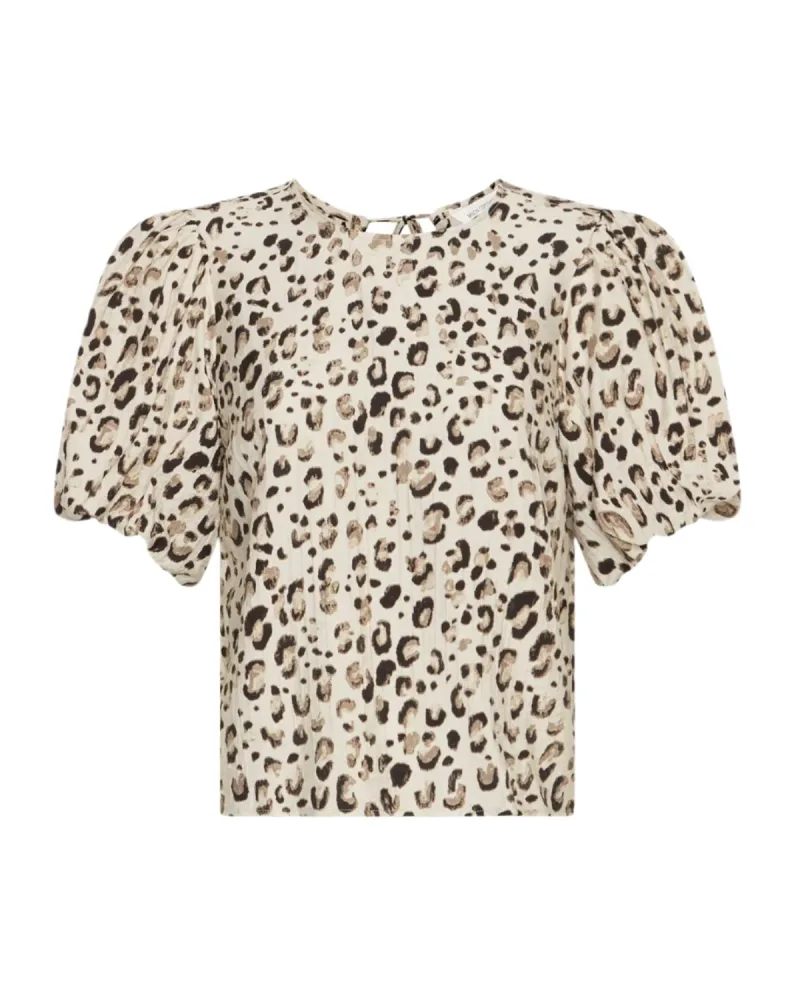 Alyona Vlora 2/4 Top Aop - Oatmeal Leo