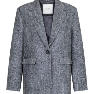 Gaby Herringbone Blazer – Black