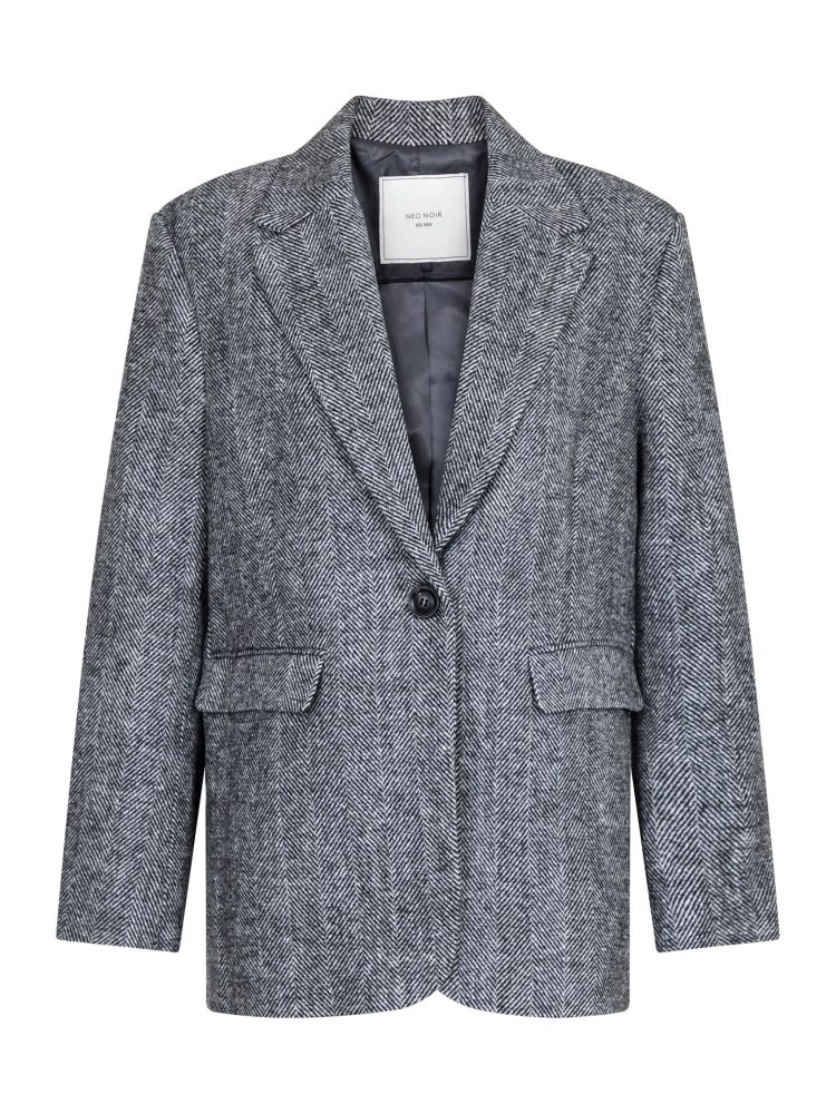 Gaby Herringbone Blazer - Black