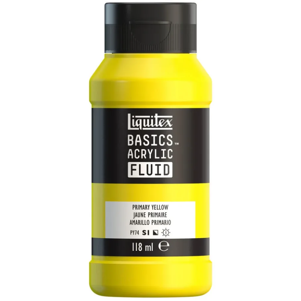 Liquitex Basics Fluid Acrylic 118ml - 410 Primary Yellow S1