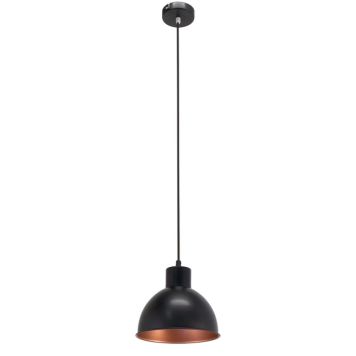 TAKLAMPE EGLO TRURO 1 SVART/KOBBER