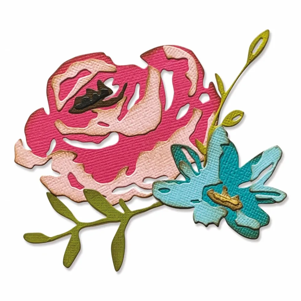 Sizzix Thinlits Dies By Tim Holtz 4/Pkg – Brushstroke Flowers #4