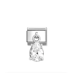 Nomination – Link 925 sterling silver & CZ WHITE DROP CHARM Nomination – Link 925 sterling silver & CZ WHITE DROP CHARM