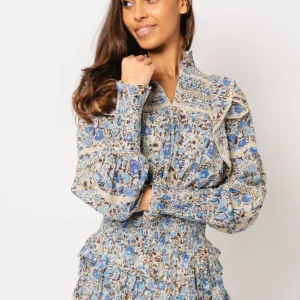 Vårun Voile Blouse – Blue Fleur
