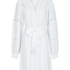 Ditte Satin Dress – White