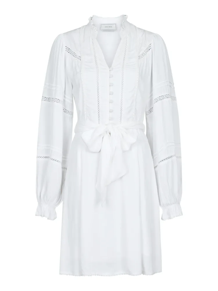 Ditte Satin Dress - White