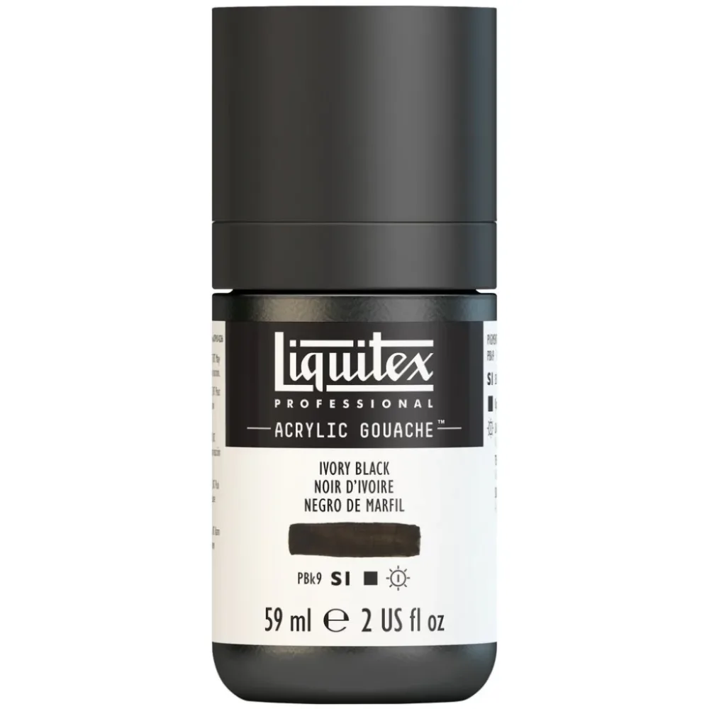Liquitex Acrylic Gouache (matt) 59ml – 244 Ivory Black S1 Liquitex Acrylic Gouache (matt) 59ml – 244 Ivory Black S1