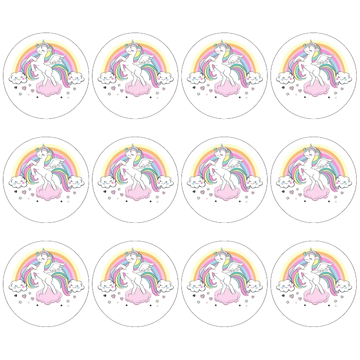 Spiselige Unicorn, Muffinsbilder 12 stk - Bilde 2