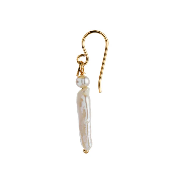 STINE A - Long Baroque Pearl Earring - Peach Sorbet Single - Bilde 3