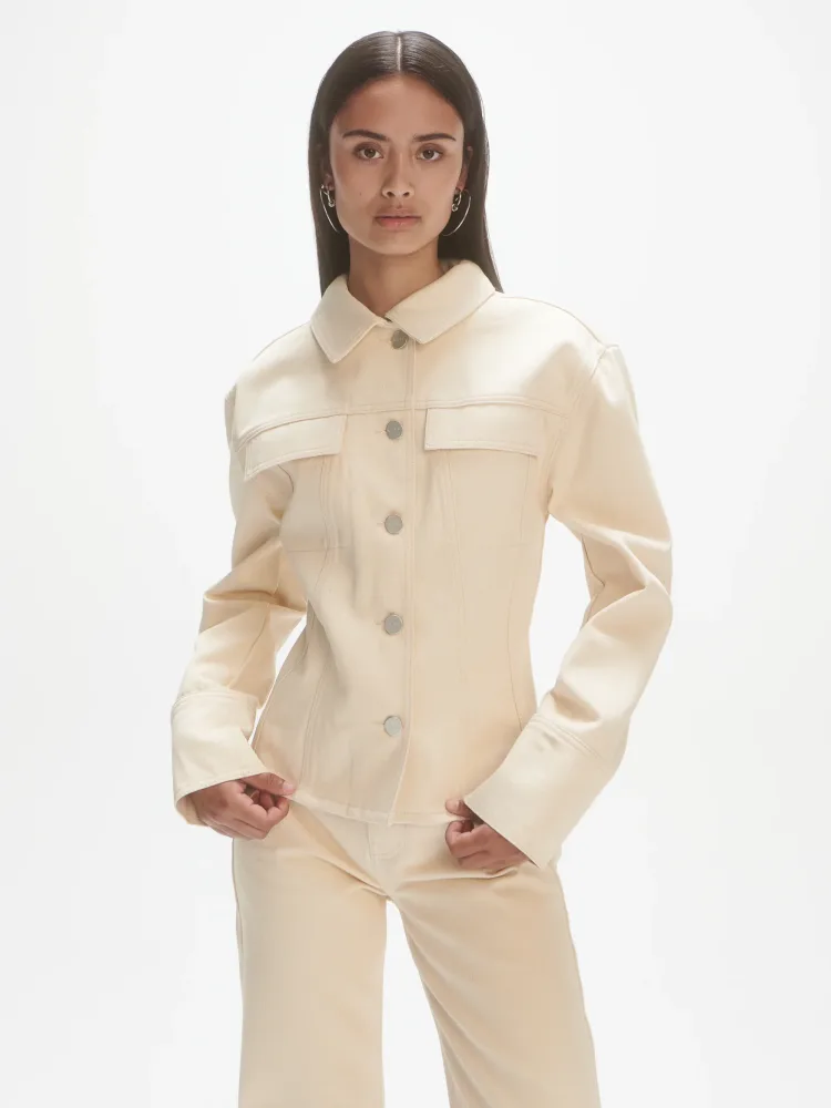 Shaped Denim Jacket - Raw Cotton - Bilde 2