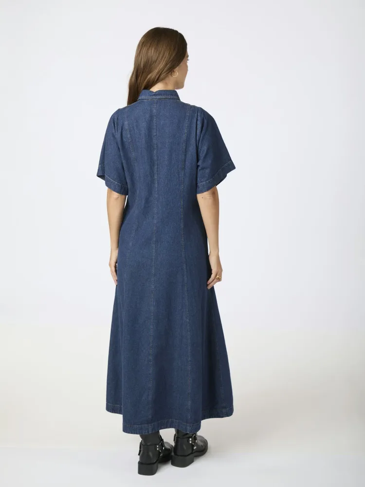 Balli Denim Dress - Dark Blue - Bilde 3