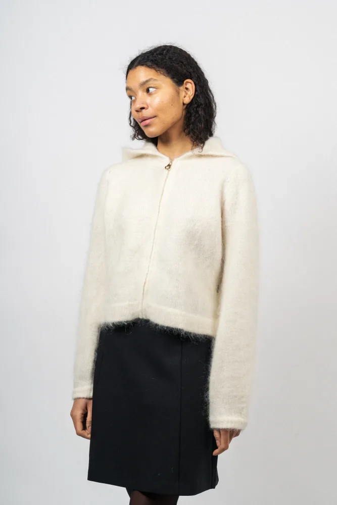 Hedda Chunky Cardigan - White - Bilde 2