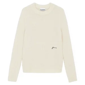 Brushed Alpaca O-Neck – Egret