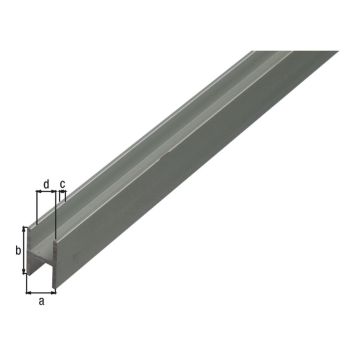 H-PROFIL GAH ALBERTS ALUMINIUM 1000X13,5X22MM H-PROFIL GAH ALBERTS ALUMINIUM 1000X13,5X22MM