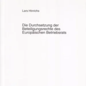 Die Durchsetzung der Beteiligungsrechte des Europaeischen Betriebsrats Die Durchsetzung der Beteiligungsrechte des Europaeischen Betriebsrats
