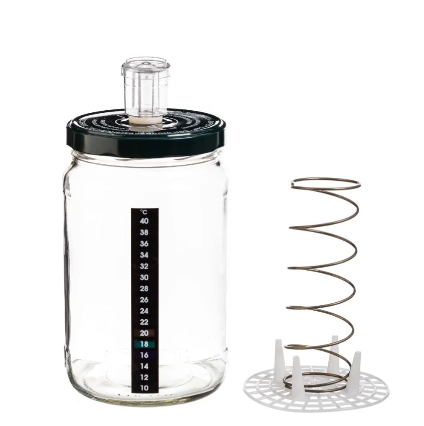 1,7L fermenteringsglass med presse og luftlås - Enolandia