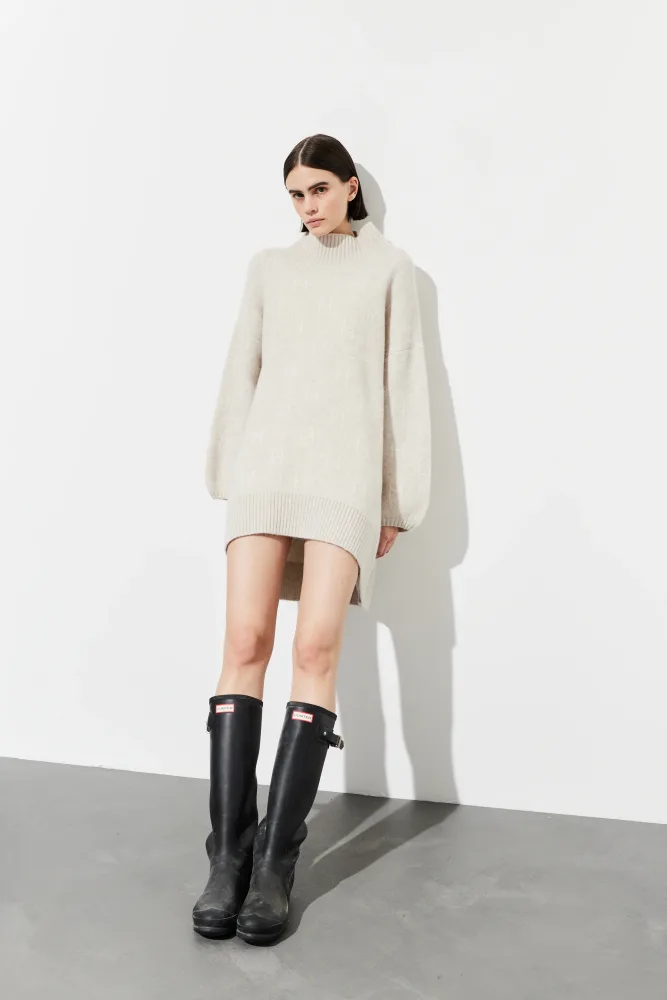 Fam Sweater Long - Bone White - Bilde 3