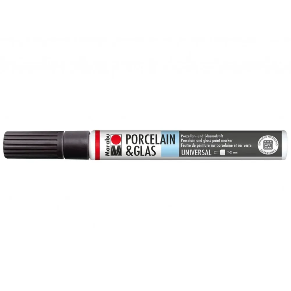 Marabu Porcelain & Glas Painter 1-2mm - 073 Sort