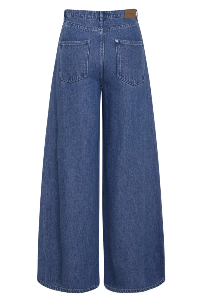 Ago Rue Wide Pants Long - Mid Blue Wash - Bilde 2