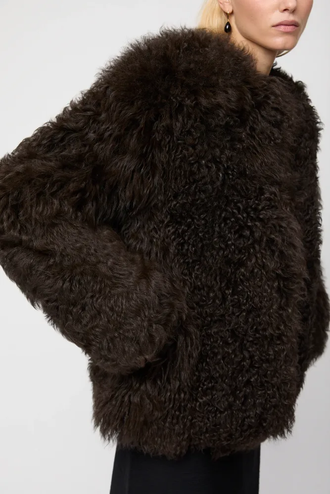 Como Shearling Jacket - Chocolate - Bilde 3