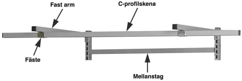 ARM FOR C-PROFIL 700 GRÅ