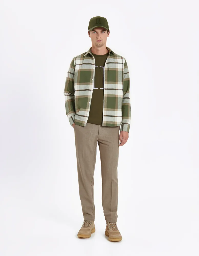 Jeremy Flannel Shirt - Olive Night/Lead Grey - Bilde 2