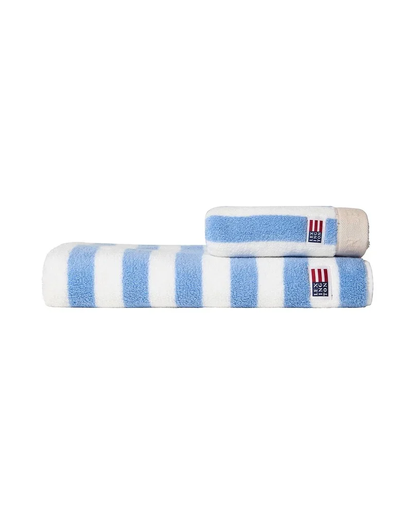 Block Striped Towel 50X70 - Blue/White/Moonbeam - Bilde 2
