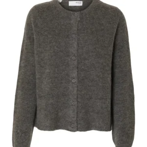 Lulu New Ls Knit Cardigan – Medium Grey Melange