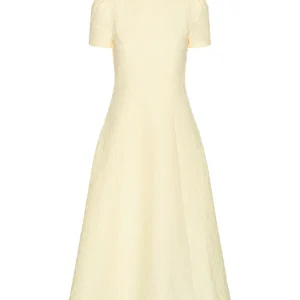 Jacquard Flared Dress – Winter White