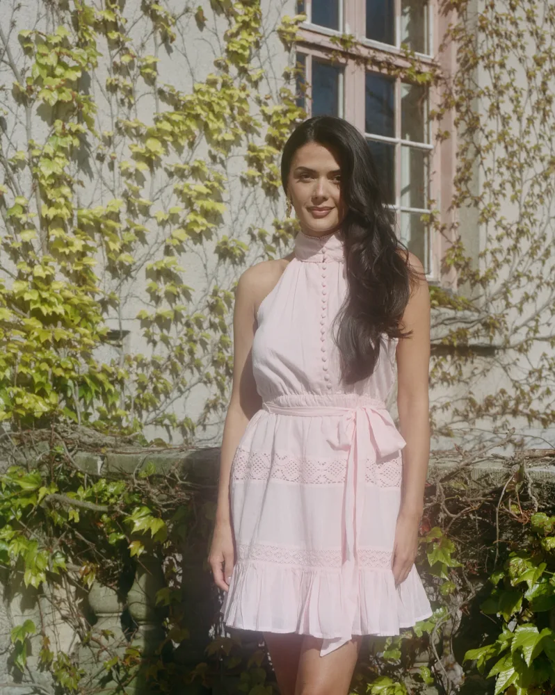 Mone Cotton Mini Dress - Light Pink - Bilde 3