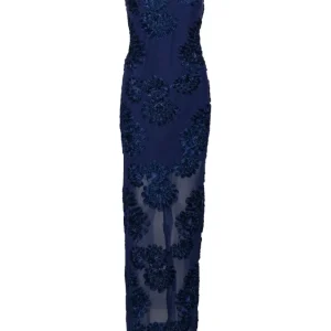 3D Mesh Maxi Dress – Navy Blazer