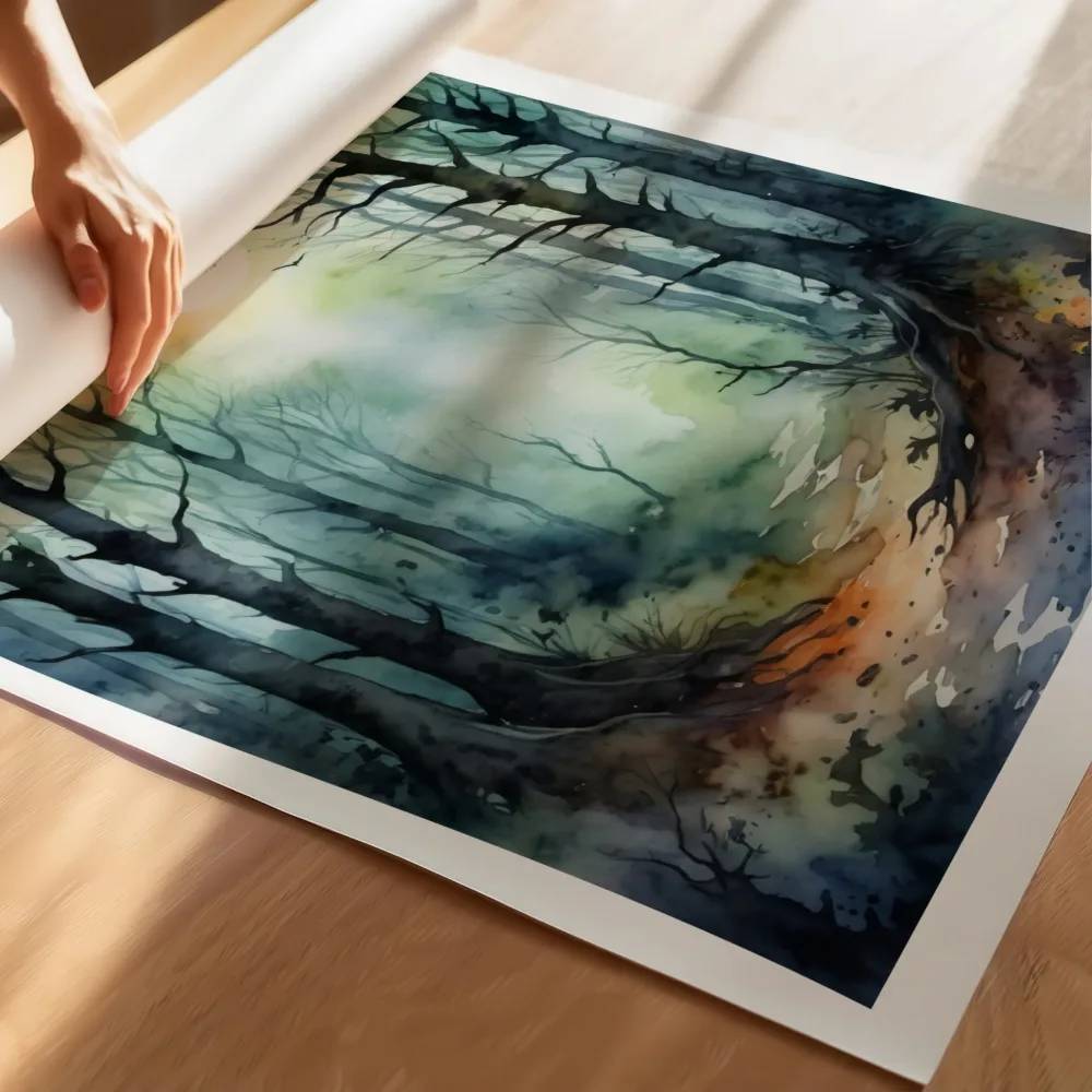 MOONLIT PATH - HALLOWEEN ART POSTER - Bilde 3