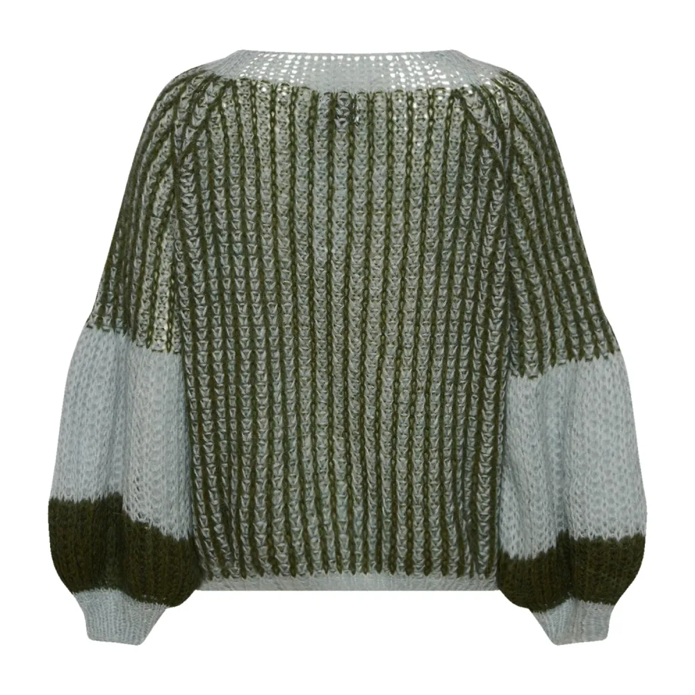 Liana Knit Sweater - Light Blue/Army