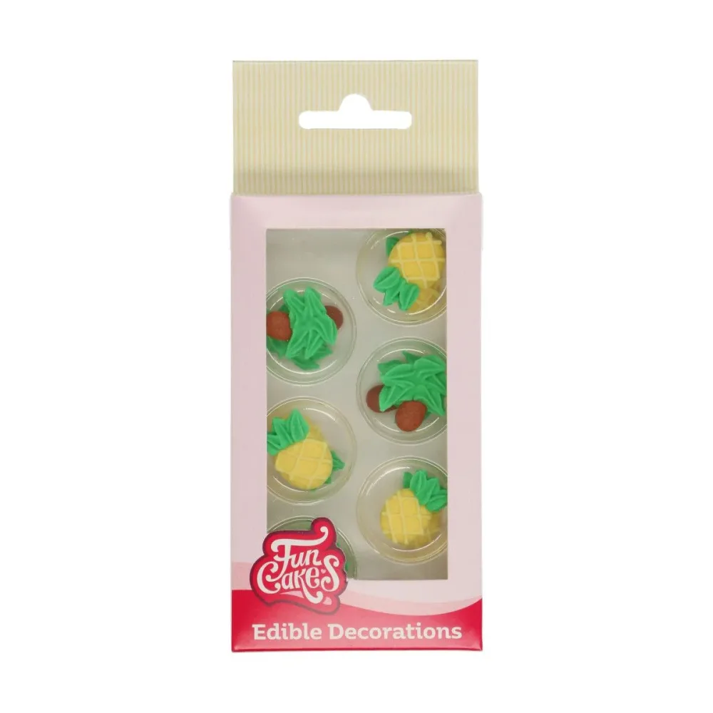Spiselig kakepynt -Ananas og Palmetre- pk/12 Spiselig kakepynt -Ananas og Palmetre- pk/12