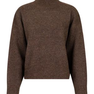 Paulina Knit Blouse – Brown Melange