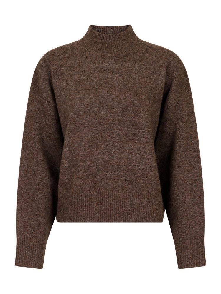 Paulina Knit Blouse - Brown Melange