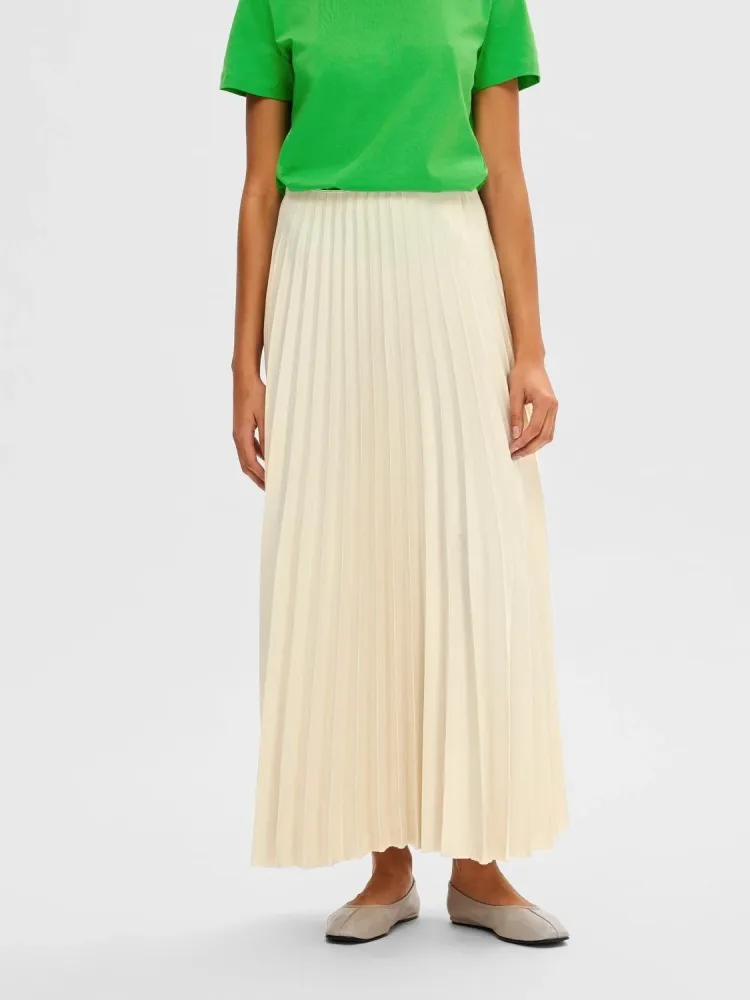 Tina Hw Ankle Plisse Skirt - Birch - Bilde 3