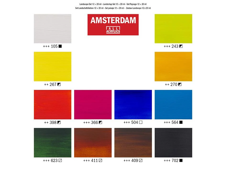 Amsterdam Standard 20ml - Sett 12 ass. Landskapsfarger - Bilde 2