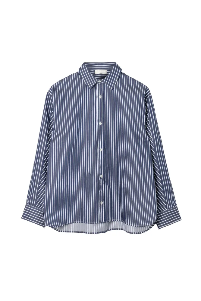 Coastal Shirt - Navy Blue White Stripe
